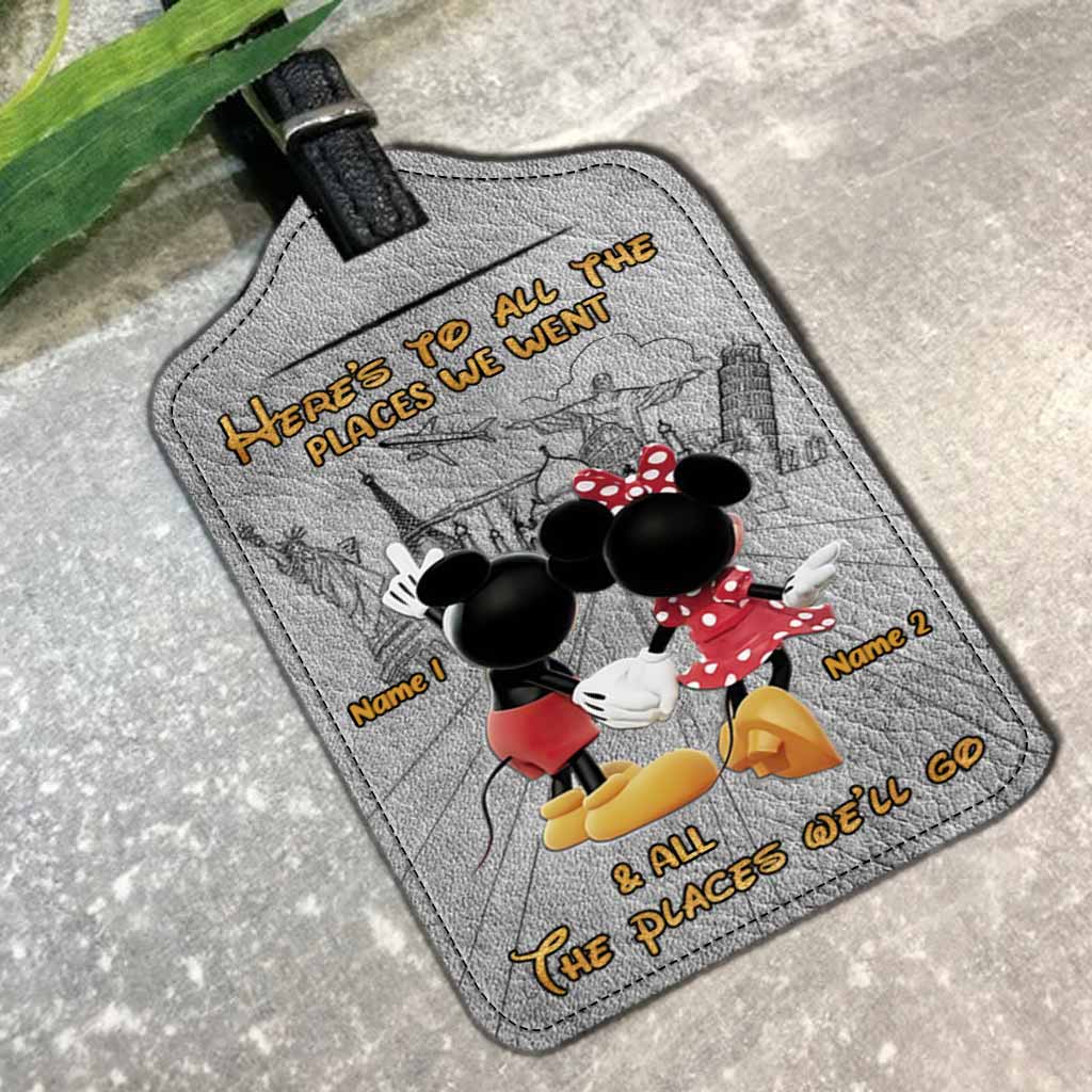 Personalized Leather Luggage Tag with Custom Names for Travelers