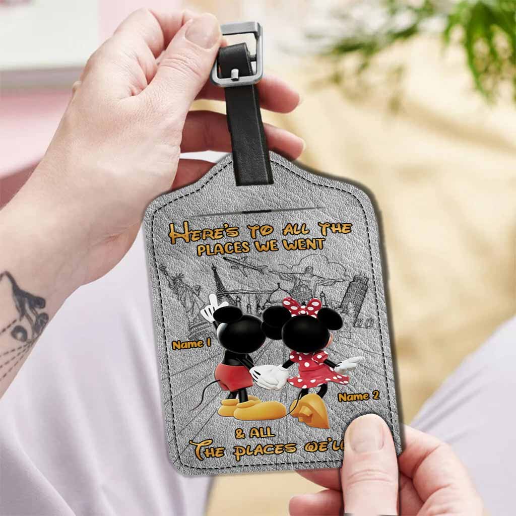 Personalized Leather Luggage Tag with Custom Names for Travelers