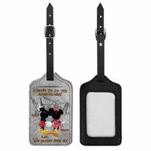 Load image into Gallery viewer, Personalized Leather Luggage Tag with Custom Names for Travelers
