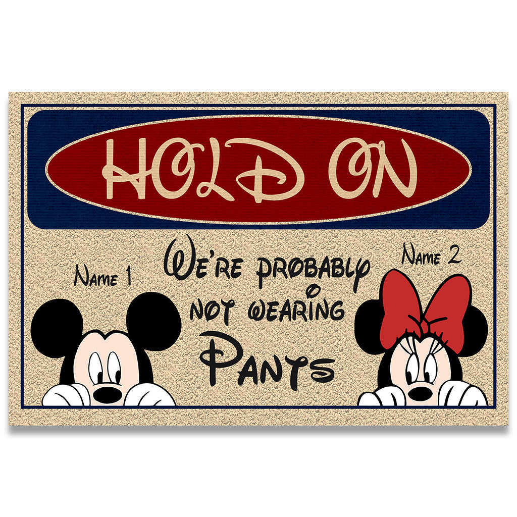 Personalized Couple Mouse Doormat Custom Name Gift for Anniversary