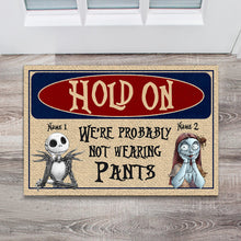Load image into Gallery viewer, Personalized Couple Doormat Hold On Custom Names Gift
