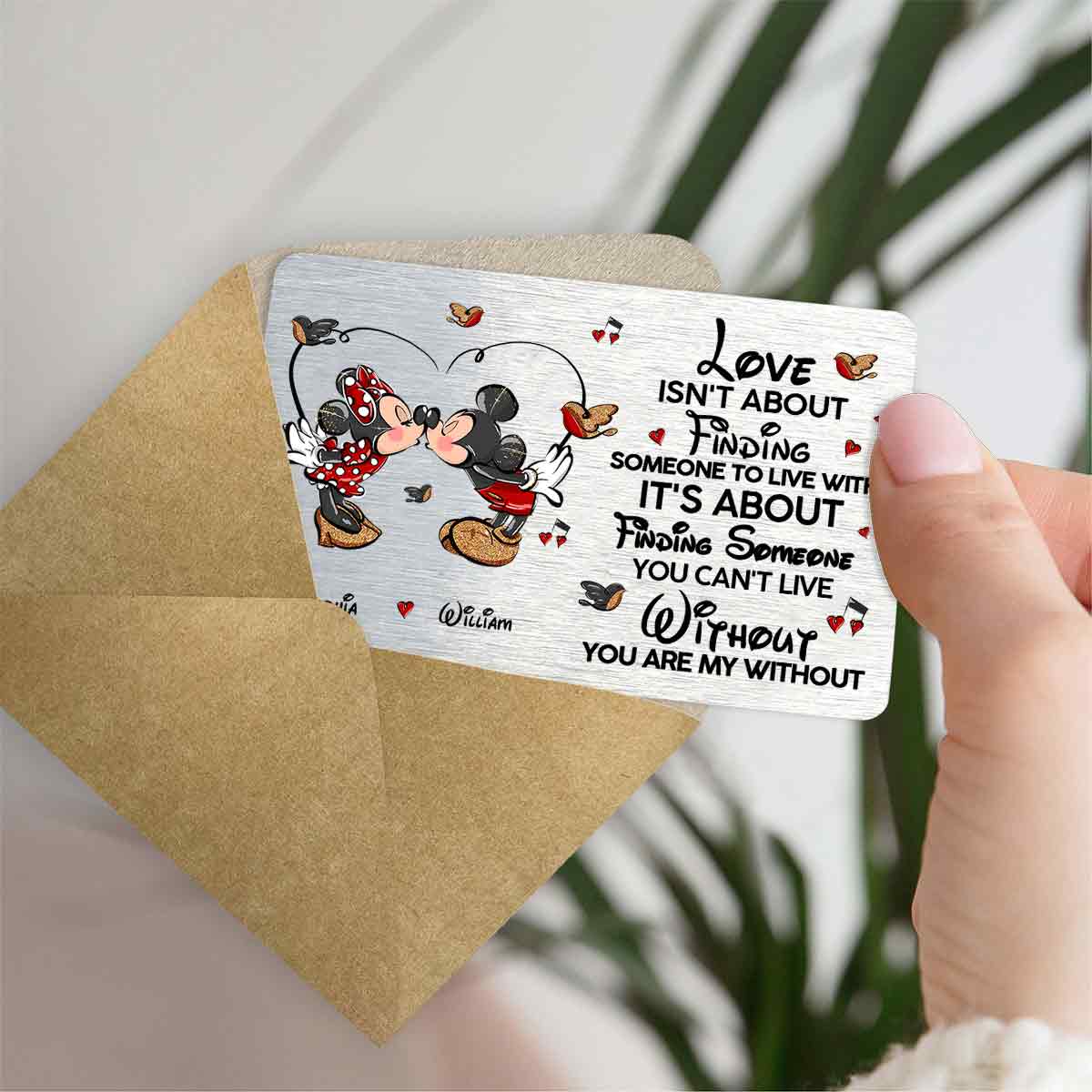Personalized Wallet Insert Card for Couples Custom Love Message Gift