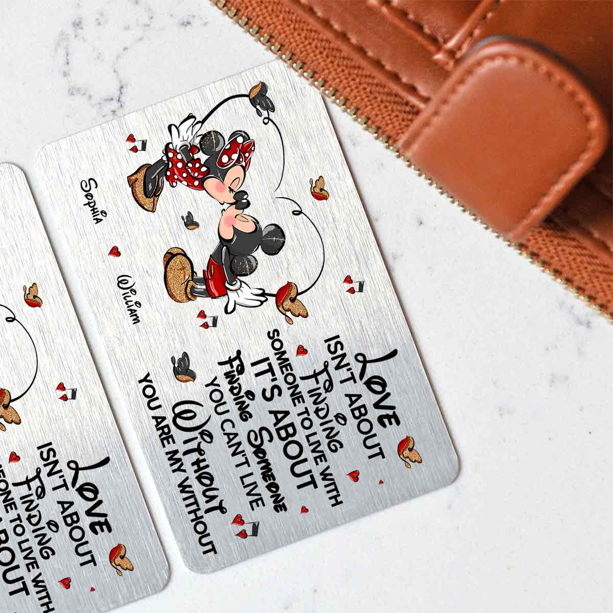 Personalized Wallet Insert Card for Couples Custom Love Message Gift