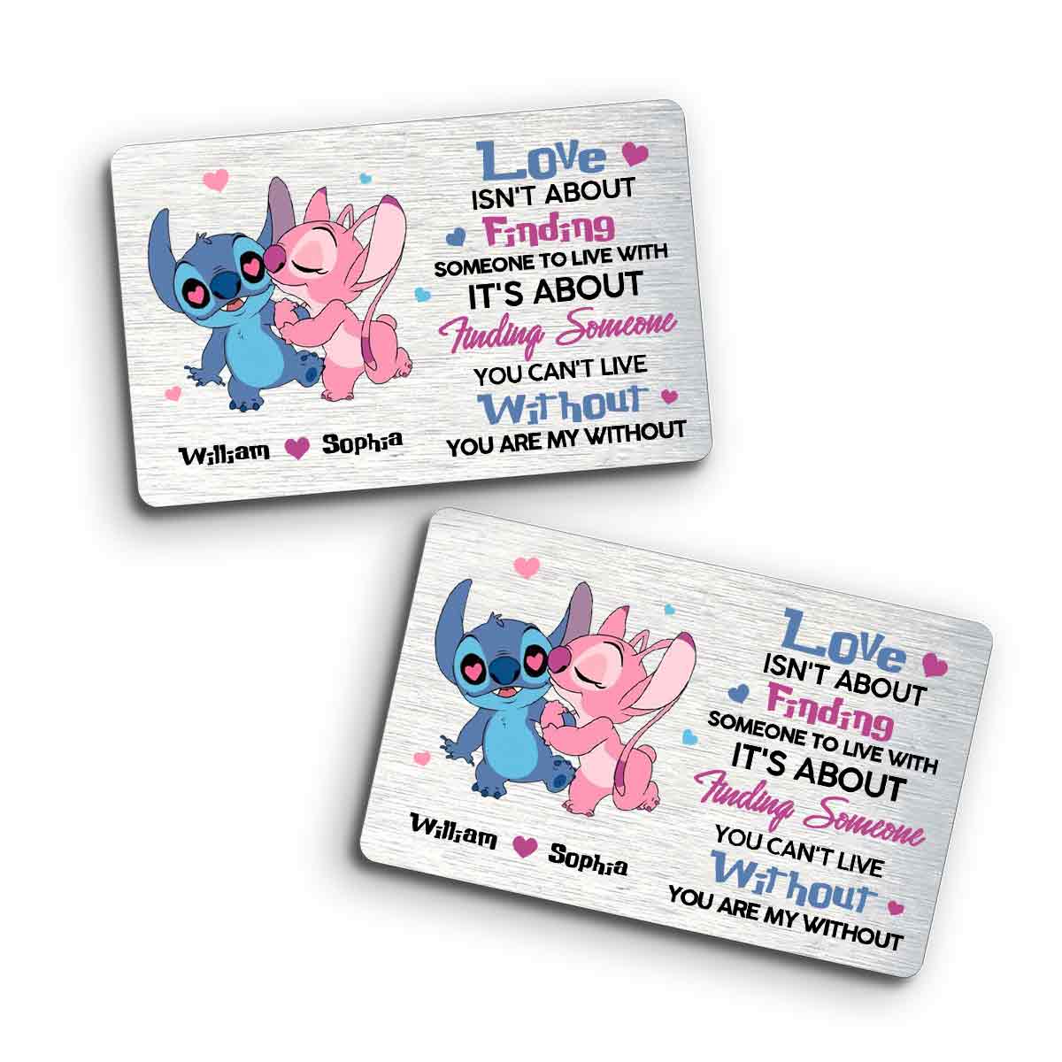 Personalized Couple Wallet Insert Card Custom Love Message Gift