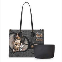 Load image into Gallery viewer, Personalized Leather Handbag Just A Girl Who Loves Traveling Gift for Women
