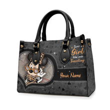 Load image into Gallery viewer, Personalized Leather Handbag Just A Girl Who Loves Traveling Gift for Women
