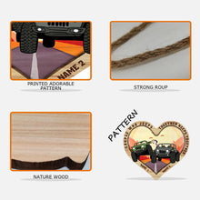 Load image into Gallery viewer, Personalized Jeep Wooden Heart Sign for Couples | Custom Names Gift
