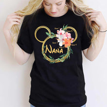 Load image into Gallery viewer, Personalized Floral Mouse Ears T-Shirt for Grandma - Custom Nana Gift
