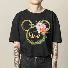 Load image into Gallery viewer, Personalized Floral Mouse Ears T-Shirt for Grandma - Custom Nana Gift
