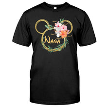 Load image into Gallery viewer, Personalized Floral Mouse Ears T-Shirt for Grandma - Custom Nana Gift
