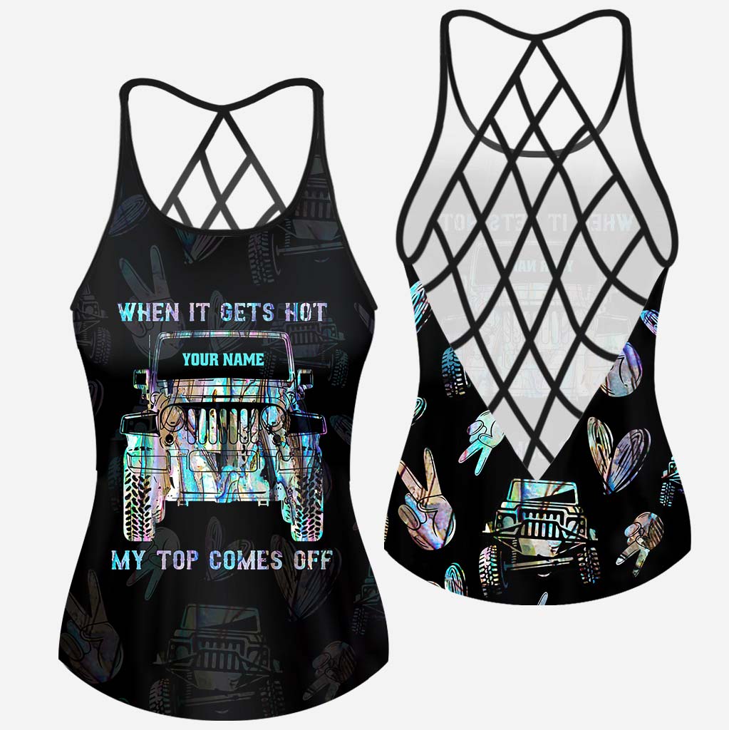 Personalized Women's Cross Tank Top & Shorts Set | Custom Name Gift