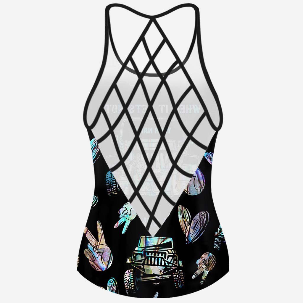 Personalized Women's Cross Tank Top & Shorts Set | Custom Name Gift