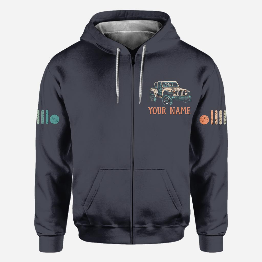 Personalized Adventure Jeep Hoodie All Over Print Custom Name Gift