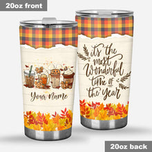 Load image into Gallery viewer, Personalized Fall Tumbler Custom Name It's The Most Wonderful Time Gift
