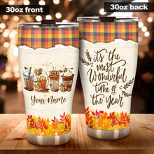 Load image into Gallery viewer, Personalized Fall Tumbler Custom Name It's The Most Wonderful Time Gift
