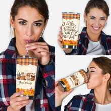 Load image into Gallery viewer, Personalized Fall Tumbler Custom Name It's The Most Wonderful Time Gift
