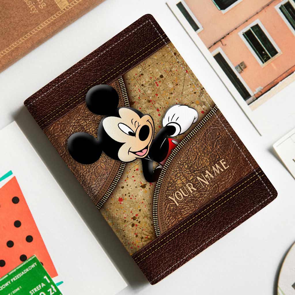 Personalized Disney Mouse Passport Holder Custom Name Gift for Travelers