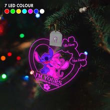 Load image into Gallery viewer, Personalized LED Acrylic Heart Ornament for Couples Christmas Gift
