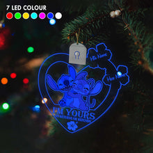Load image into Gallery viewer, Personalized LED Acrylic Heart Ornament for Couples Christmas Gift
