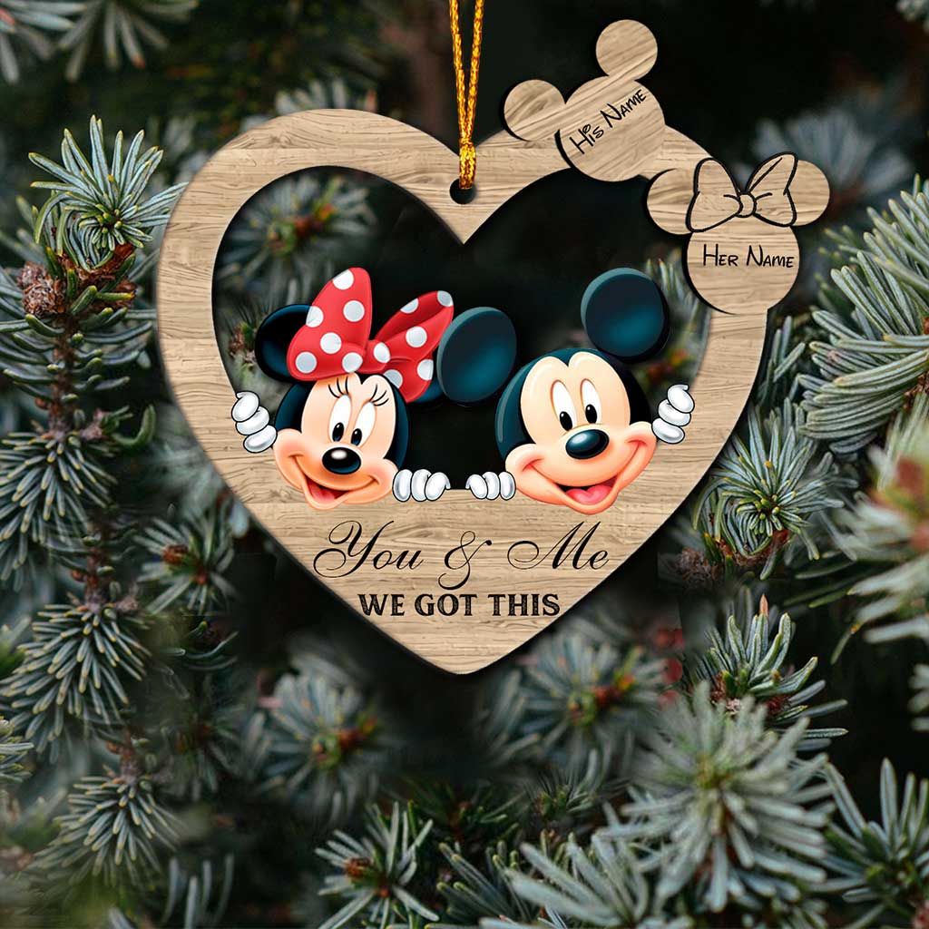 Personalized Christmas Mouse Ornament Custom Name Gift for Couples