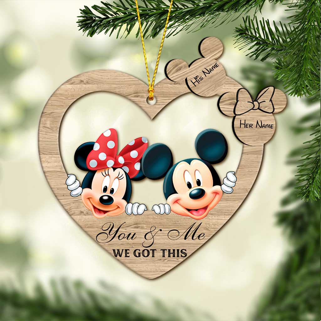 Personalized Christmas Mouse Ornament Custom Name Gift for Couples