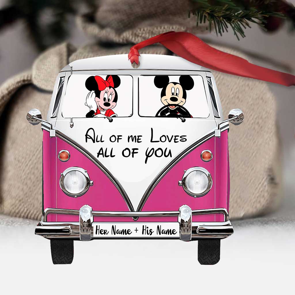 Personalized Christmas Mouse Ornament Custom Name Gift for Couples