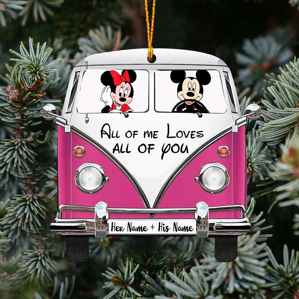 Personalized Christmas Mouse Ornament Custom Name Gift for Couples