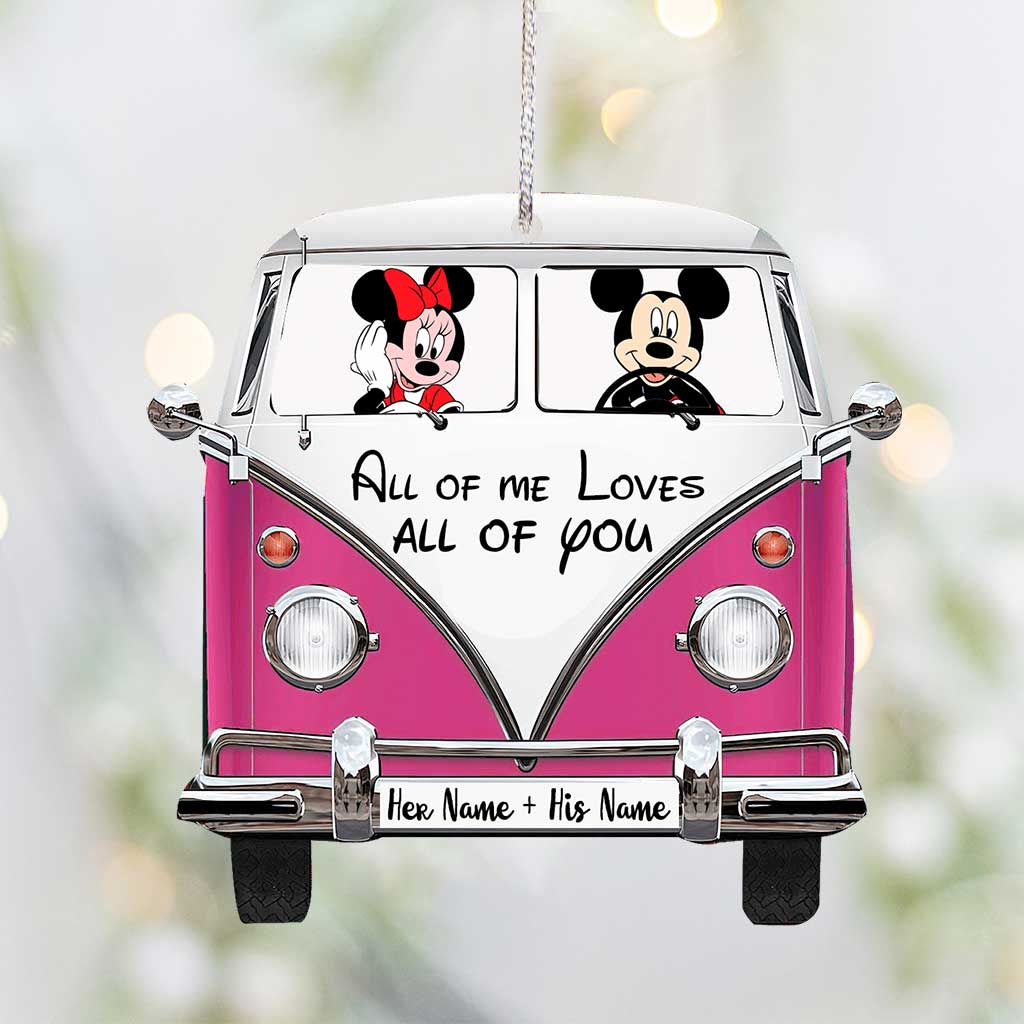 Personalized Christmas Mouse Ornament Custom Name Gift for Couples