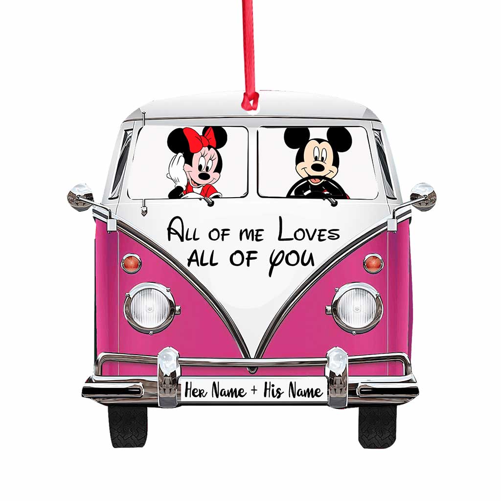 Personalized Christmas Mouse Ornament Custom Name Gift for Couples