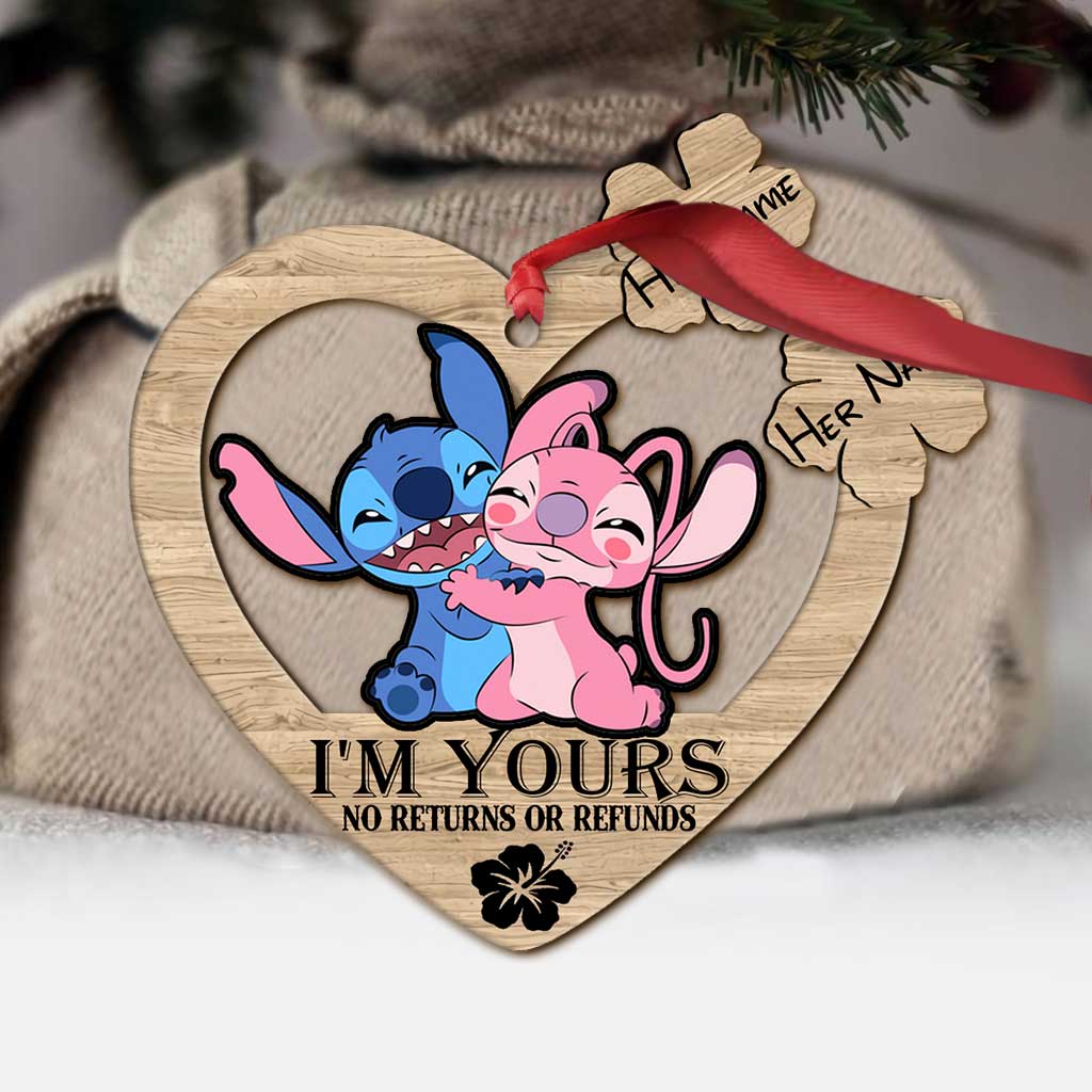 Personalized Christmas Ohana Ornament Custom Name Gift for Couples