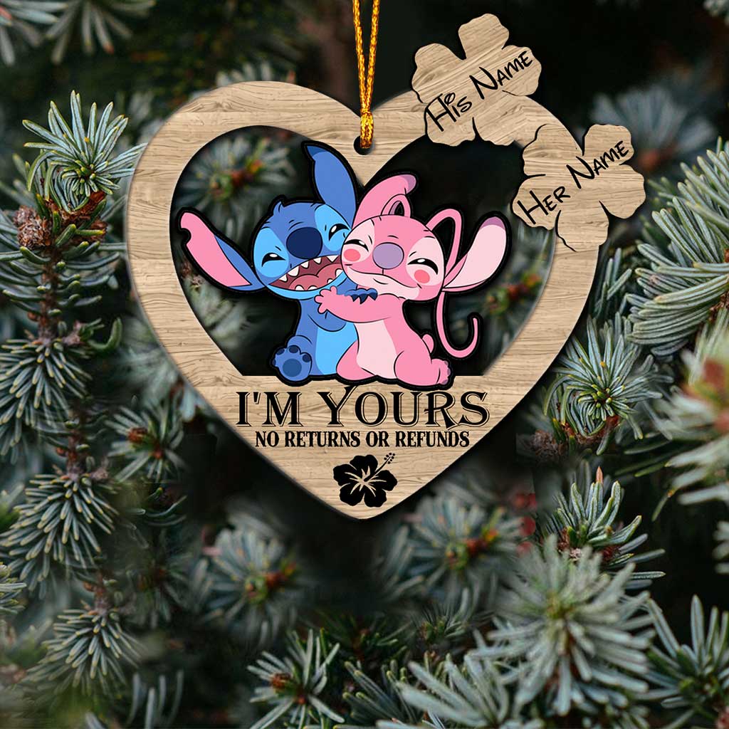 Personalized Christmas Ohana Ornament Custom Name Gift for Couples