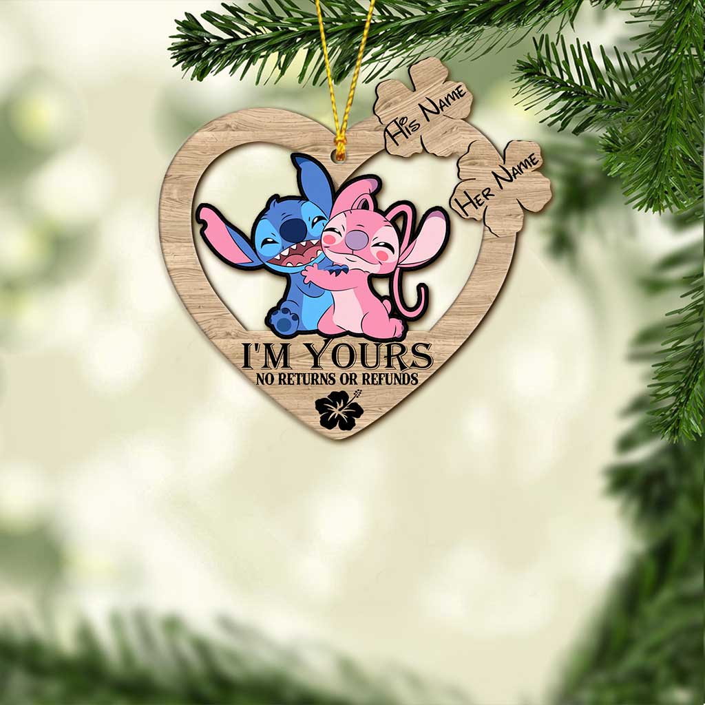 Personalized Christmas Ohana Ornament Custom Name Gift for Couples