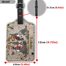 Load image into Gallery viewer, Personalized Leather Luggage Tag Custom Name Adventure Gift for Couple
