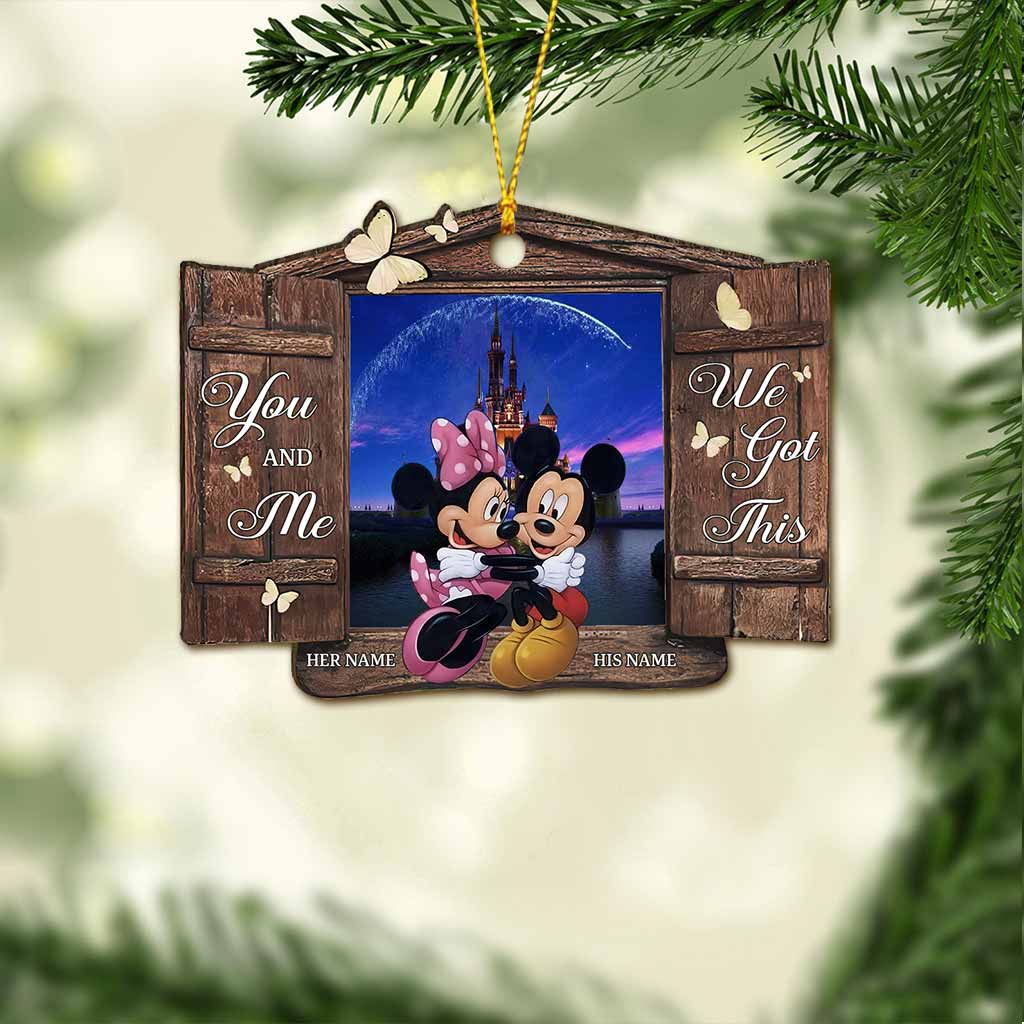 Personalized Christmas Mouse Ornament Custom Name Gift for Couples