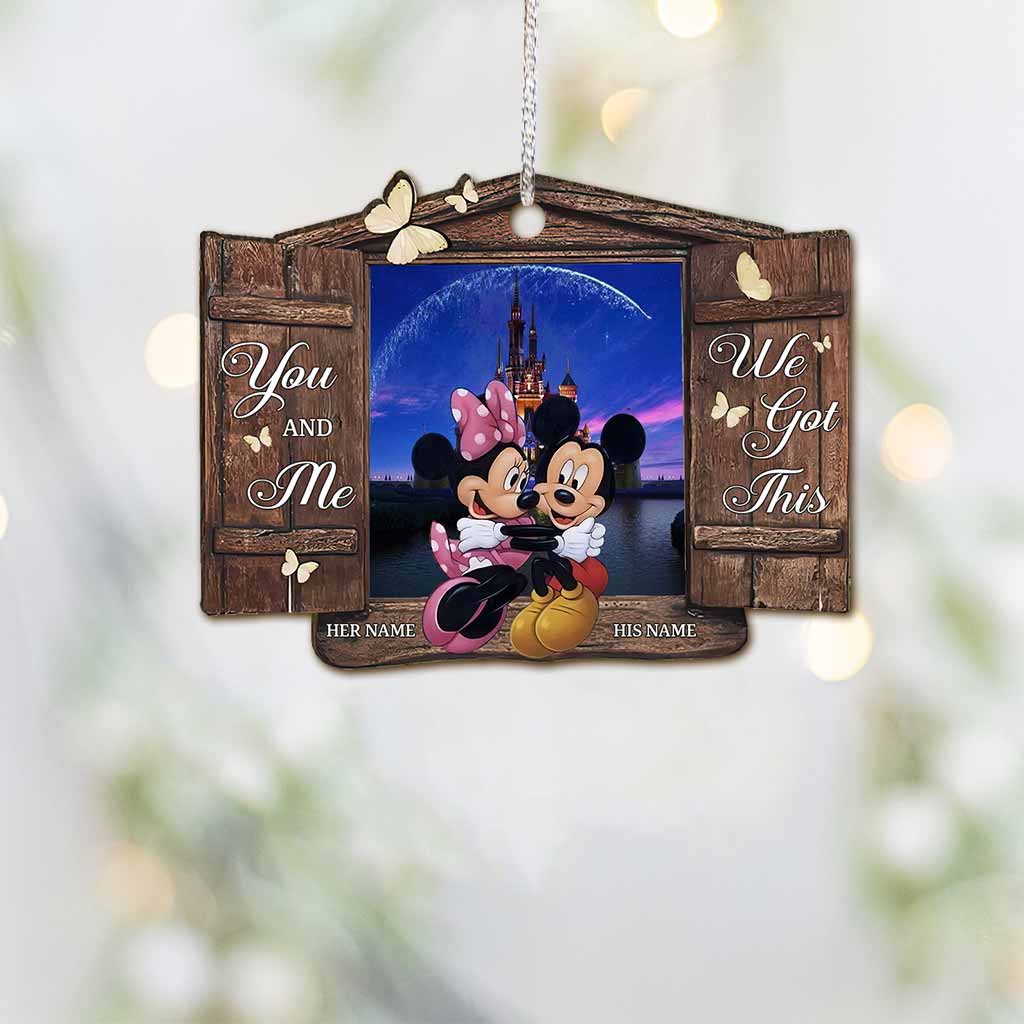 Personalized Christmas Mouse Ornament Custom Name Gift for Couples