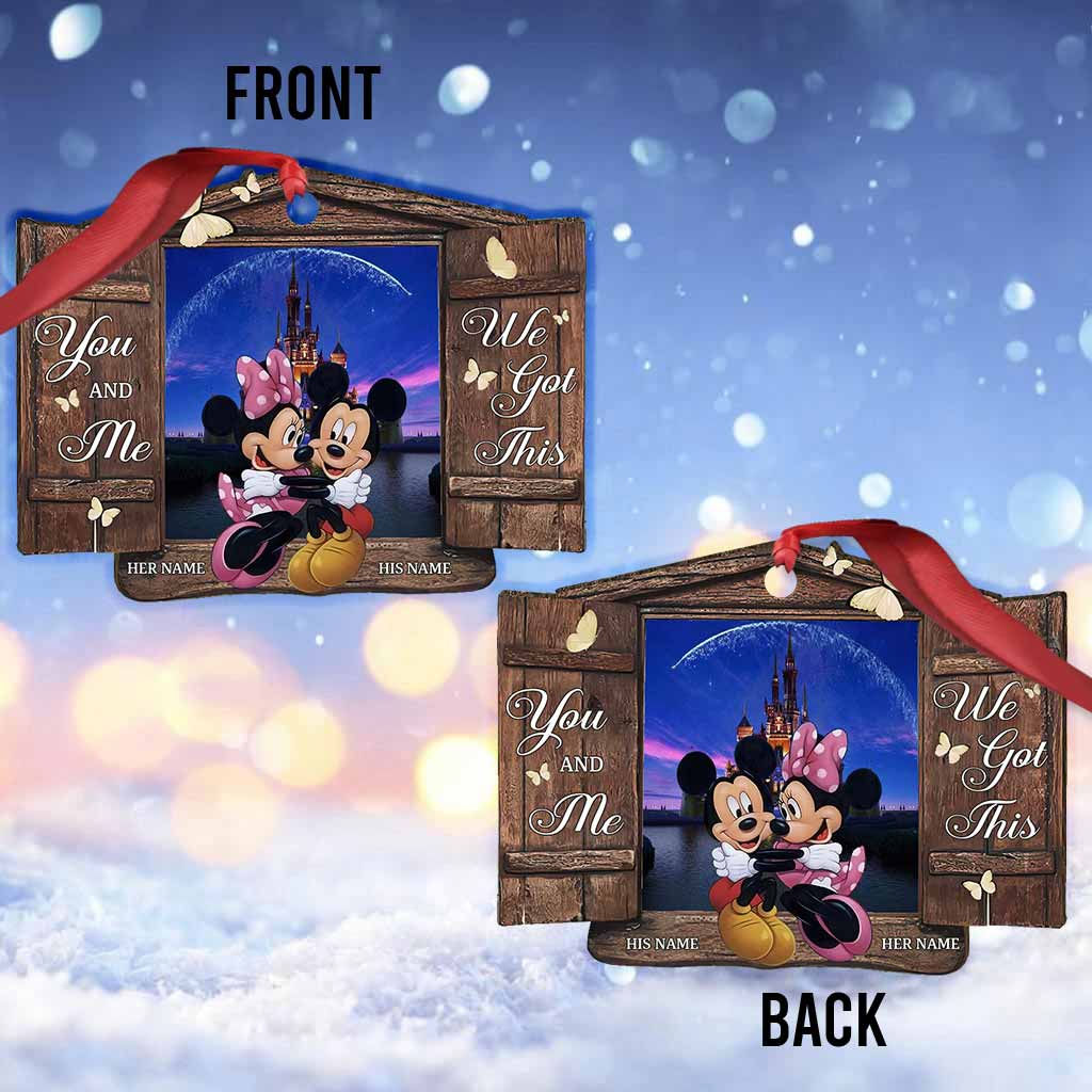 Personalized Christmas Mouse Ornament Custom Name Gift for Couples