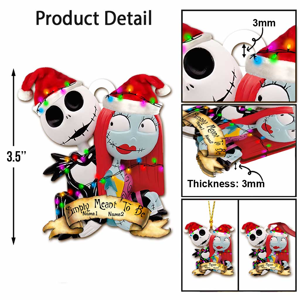 Personalized Nightmare Before Christmas Ornament Custom Name Gift for Couples