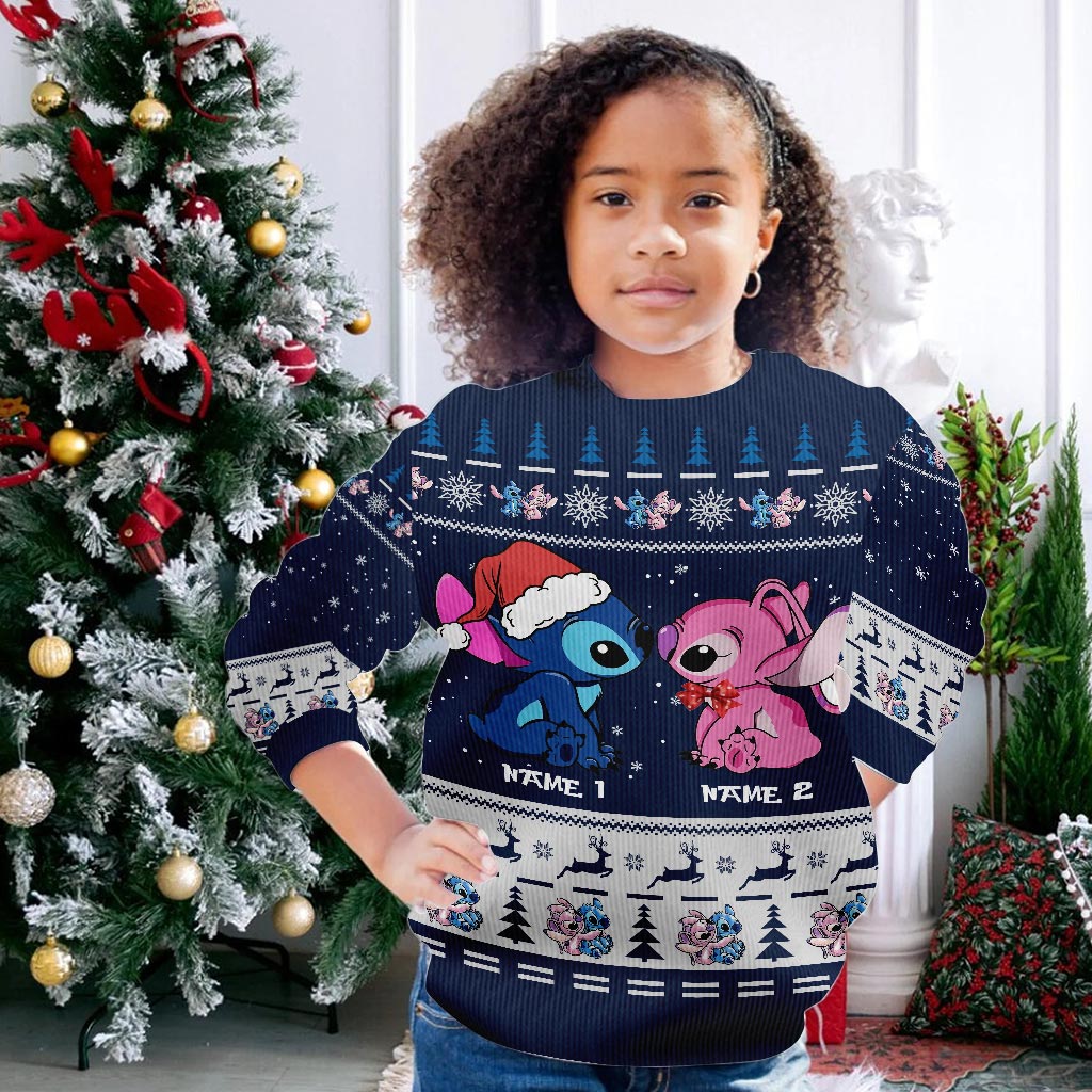 Personalized Aloha Ohana Christmas Sweater Custom Names