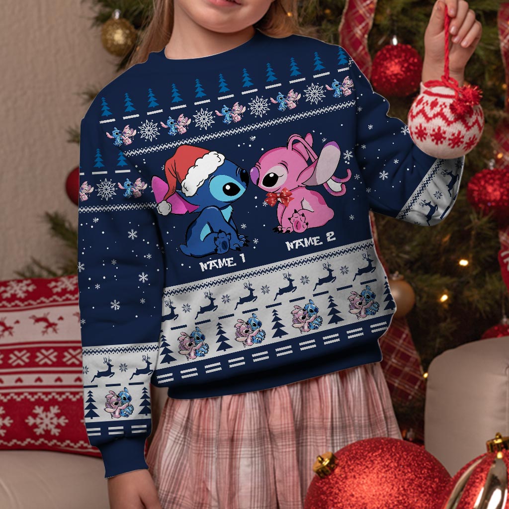 Personalized Aloha Ohana Christmas Sweater Custom Names