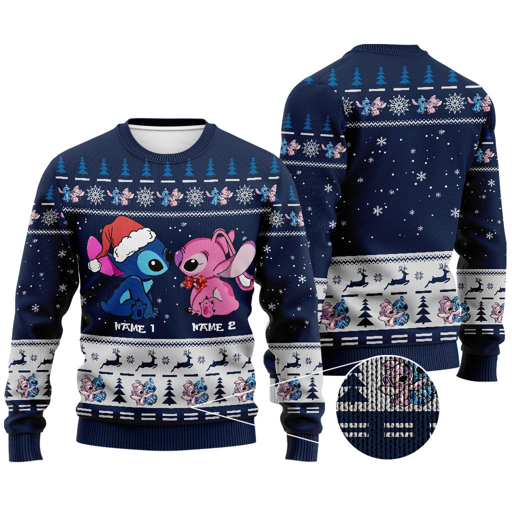 Personalized Aloha Ohana Christmas Sweater Custom Names
