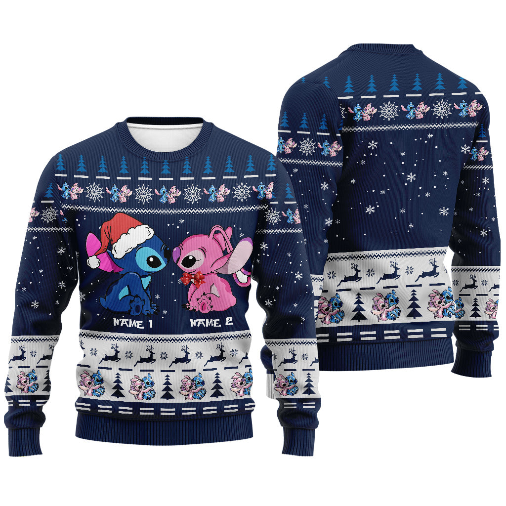 Personalized Aloha Ohana Christmas Sweater Custom Names