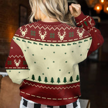 Load image into Gallery viewer, Personalized Christmas Sweater with Faux Wool Design for Family &amp; Friends
