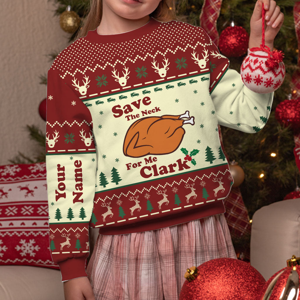 Personalized Christmas Sweater with Faux Wool Design for Family & Friends