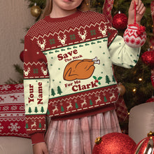 Load image into Gallery viewer, Personalized Christmas Sweater with Faux Wool Design for Family &amp; Friends
