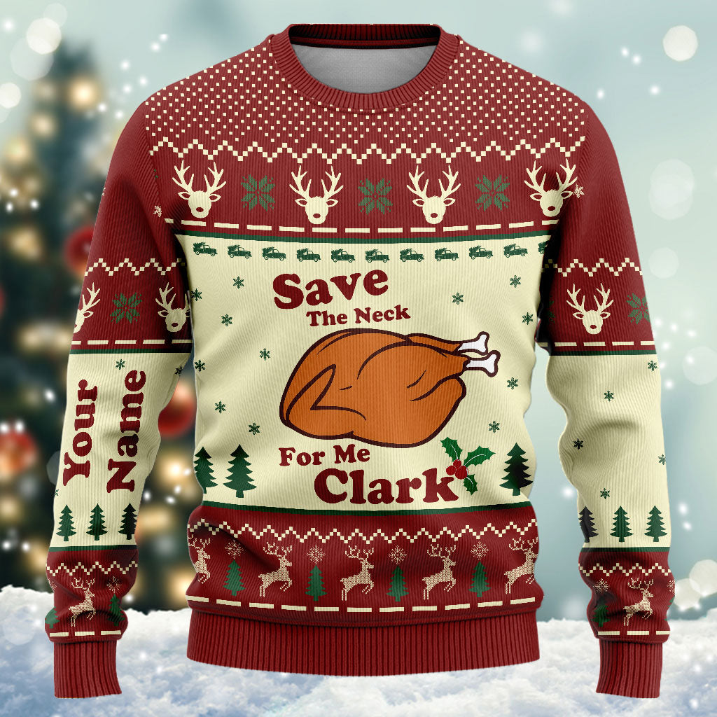 Personalized Christmas Sweater with Faux Wool Design for Family & Friends