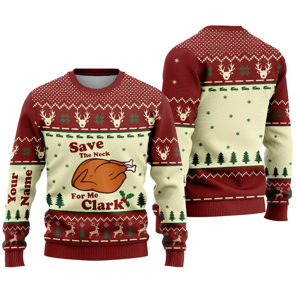 Personalized Christmas Sweater with Faux Wool Design for Family & Friends