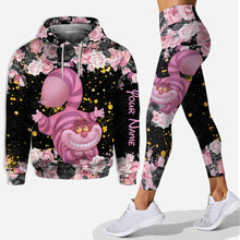 Load image into Gallery viewer, Personalized Black Pink Cat Hoodie and Leggings Set for Girls
