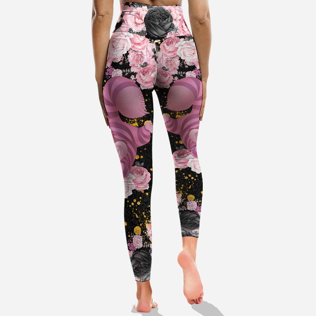 Personalized Black Pink Cat Hoodie and Leggings Set for Girls