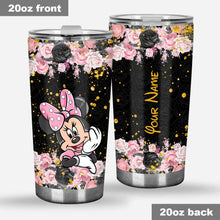 Load image into Gallery viewer, Personalized Black Pink Mouse Ears Tumbler Custom Name Gift
