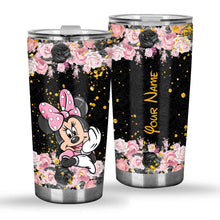 Load image into Gallery viewer, Personalized Black Pink Mouse Ears Tumbler Custom Name Gift
